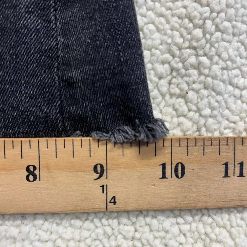 Mother Womens Jeans 26 Black The Weekender Fray Flared Night Shadow Wash Denim